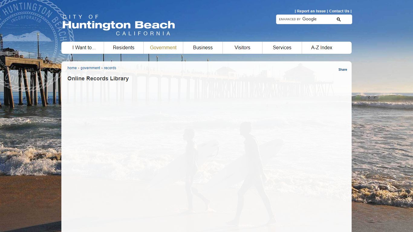 City of Huntington Beach, CA - Public Records Search